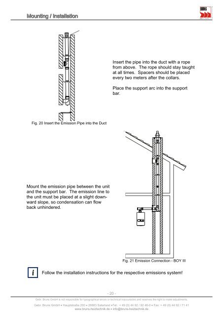 Installation and Operating Instruction