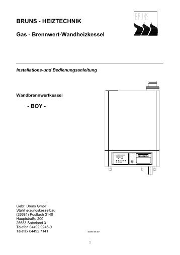 BRUNS - HEIZTECHNIK Gas - Brennwert-Wandheizkessel