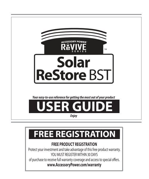 solar restore bst manual.indd - Accessory Power