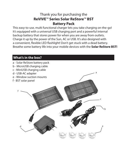 solar restore bst manual.indd - Accessory Power