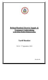 Tariff Booklet - B.E.S.T. Undertaking.