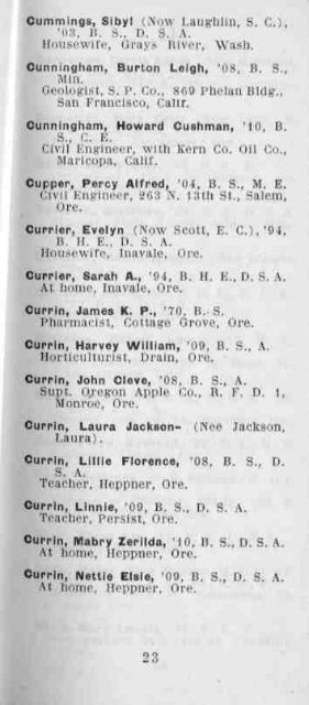 Alumni directory of the Oregon Agricultural College, Corvallis