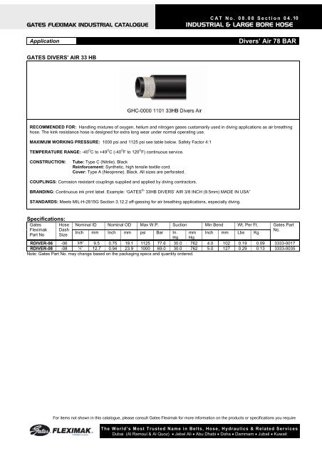 Industrial & large bore hoses - Gates Fleximak