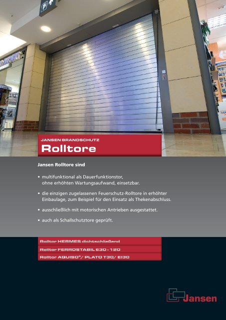 Rolltore - Jansen