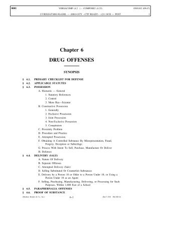 Chapter 6 DRUG OFFENSES - LexisOne