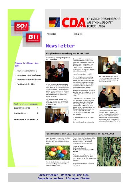 Newsletter - CDU Norderstedt