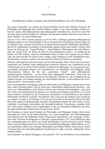 Marcel Remme Die Rätsel des Lebens verstehen. Otto Friedrich ...