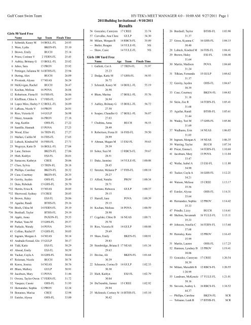 bol hs results 91011.pdf - Florida Swimming