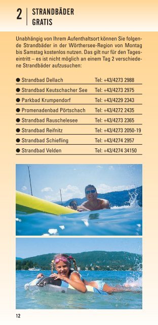 Wörthersee Card Broschüre 2011 - Produkte