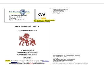 KVV - Lateinamerika-Institut - Freie Universität Berlin