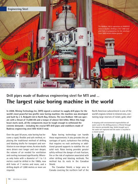 The Largest Raise Boring Machine In The World Buderus Edelstahl