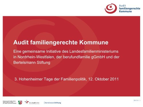 Was beinhaltet das Audit familiengerechte Kommune?