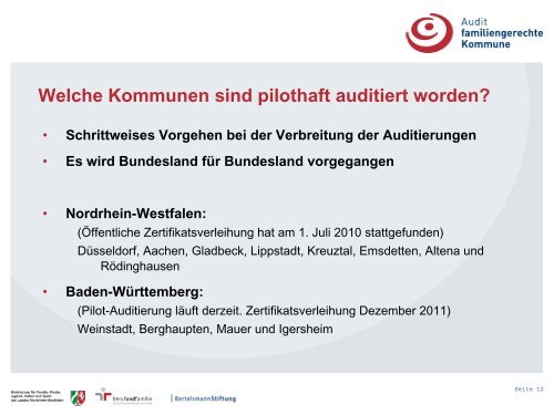 Was beinhaltet das Audit familiengerechte Kommune?