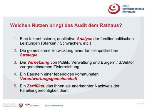 Was beinhaltet das Audit familiengerechte Kommune?