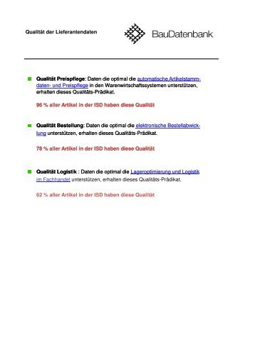 Lieferantenliste 2009-07-30 - BauDatenbank