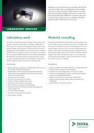 Laboratory work Material consulting - DEKRA Industrial