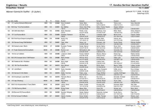 XVII. Marathonstaffel - Ergebnisse, P. 3 - dashman.de