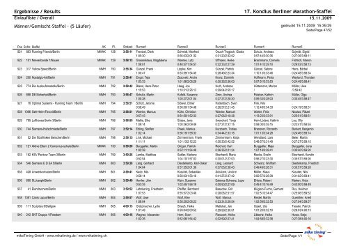 XVII. Marathonstaffel - Ergebnisse, P. 3 - dashman.de