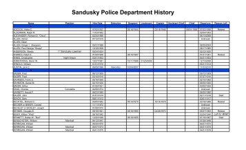 Sandusky Police Department History - City of Sandusky