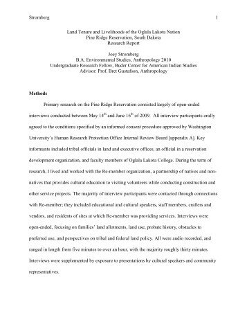 Land Tenure and Livelihoods of the Oglala Lakota - Kathryn M ...