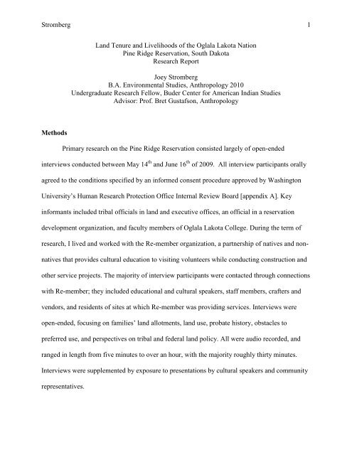 Land Tenure and Livelihoods of the Oglala Lakota - Kathryn M ...