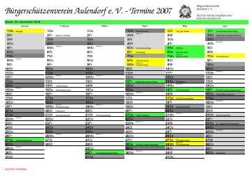 Bürgerschützenverein Aulendorf e. V. - Termine 2007