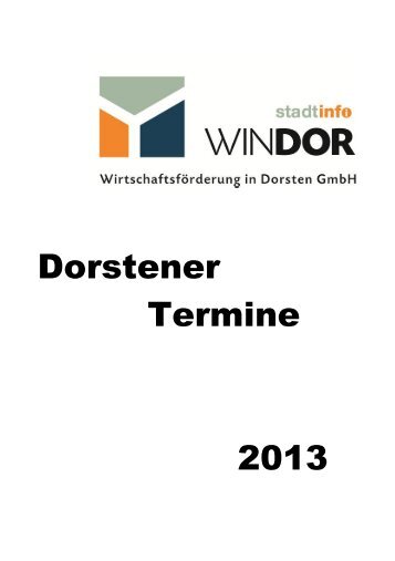 Veranstaltungsübersicht für das Kalenderjahr 2012 - WINDOR ...