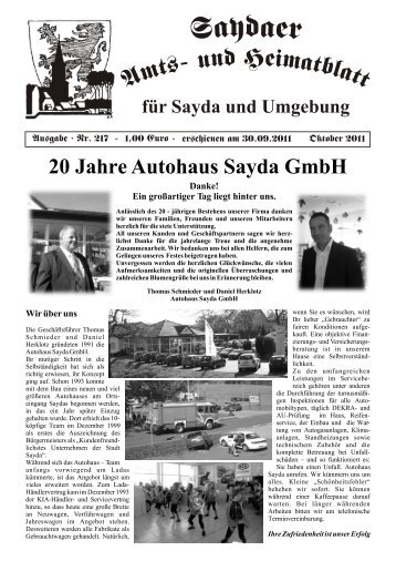 Rückblick auf “100 Jahre Fußball“ - Bergstadt Sayda