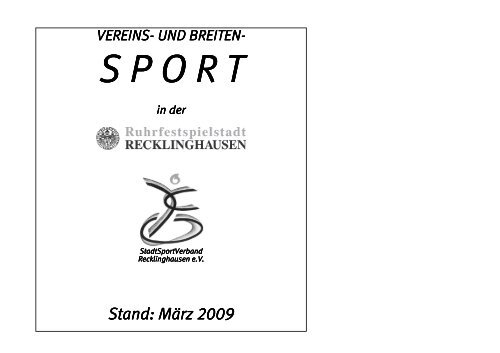 S P O R T S P O R T - Stadtsportverband Recklinghausen e.V.