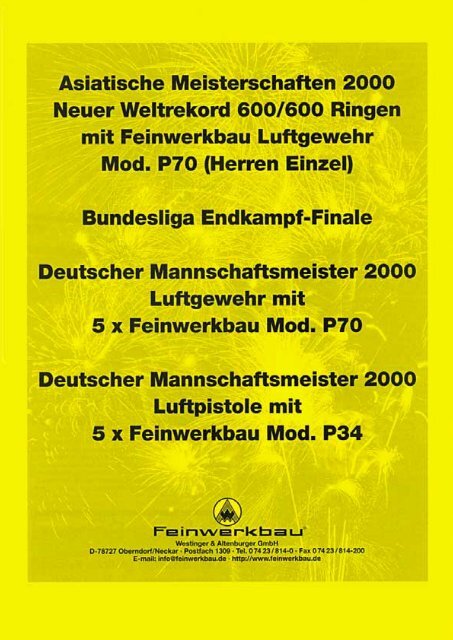 Landesmeisterschaften 2000 - Schützenwarte - WSB