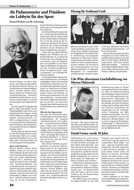 Landesmeisterschaften 2000 - Schützenwarte - WSB