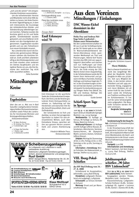 Landesmeisterschaften 2000 - Schützenwarte - WSB