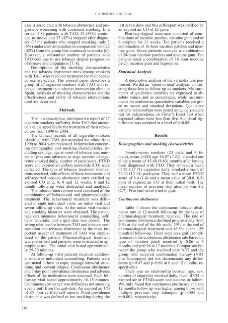 Smoking Characteristics And Cessation In Patients With