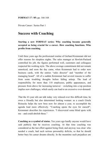 Success with Coaching