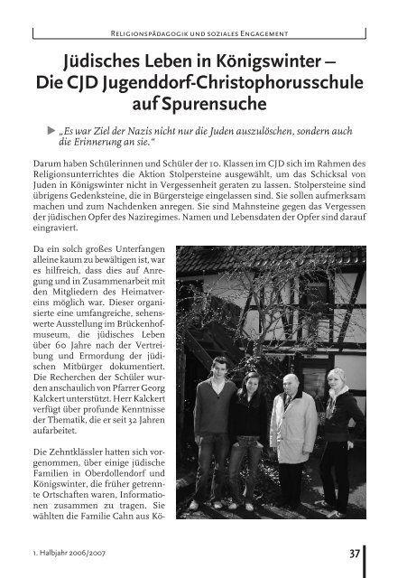 Die CJD Jugenddorf-Christophorusschule auf Spurensuche