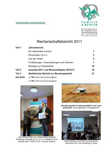 Teil 3: Statistische Auswertungen in der Beratung 2011 - Landpastoral