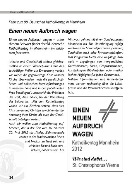 Weihnachtspfarrbrief 2011 - Pfarramt St. Christophorus