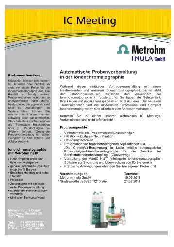 Automatische Probenvorbereitung in der ... - INULA Gmbh