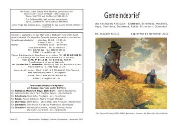 Gemeindebrief - Klettbach