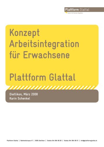 Konzept Arbeitsintegration für Erwachsene Plattform Glattal