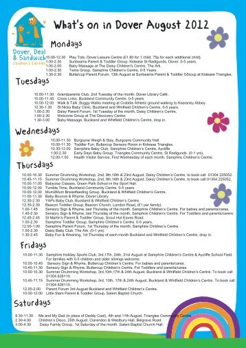 What's on in Dover August 2012 - Kent Trust Web