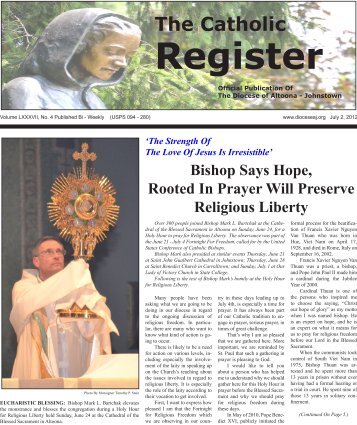 July 2, 2012 - Diocese of Altoona-Johnstown