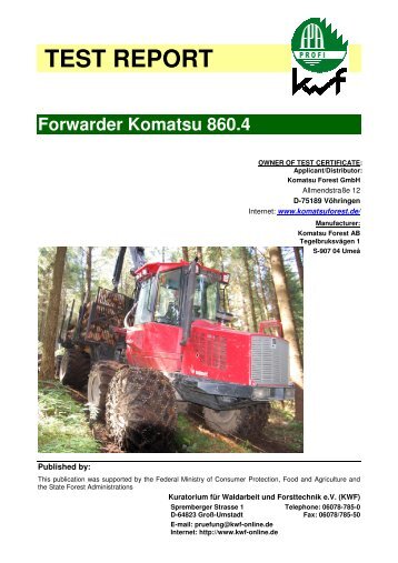 TEST REPORT Forwarder Komatsu 860.4