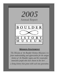 2005 Annual Report - Boulder History Museum