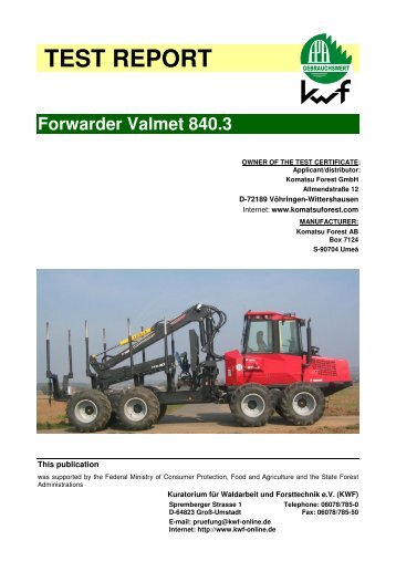 TEST REPORT Forwarder Valmet 840.3