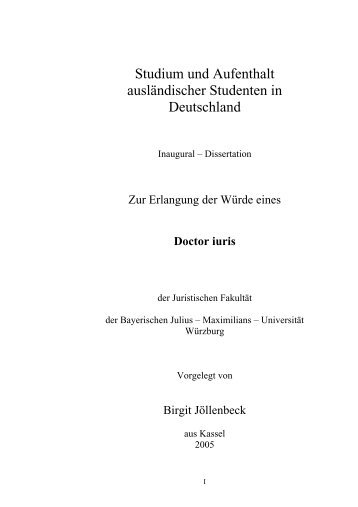 Studium und Aufenthalt ausländischer Studenten in Deutschland
