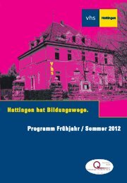 Hattingen hat Bildungswege. Programm Frühjahr ... - vhs Hattingen