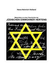 Materialien zu einer Geschichte der jüdischen Einwohner Hertens