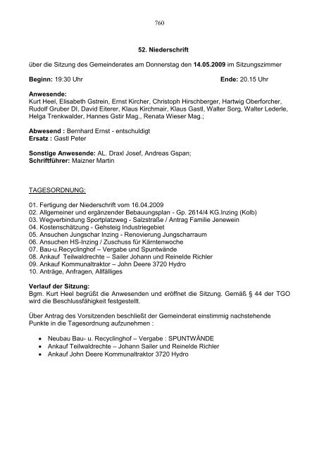 Gemeinderatssitzung vom 2009-05-14 (77 KB) - .PDF - Inzing