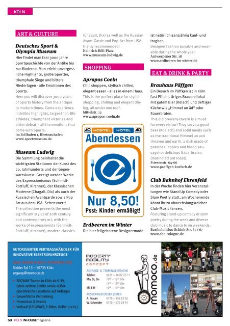 Abendessen Nur 8,50! - INHOUSE magazine